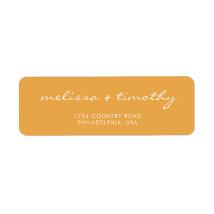 Simple Minimalist Mustard Yellow Wedding Address