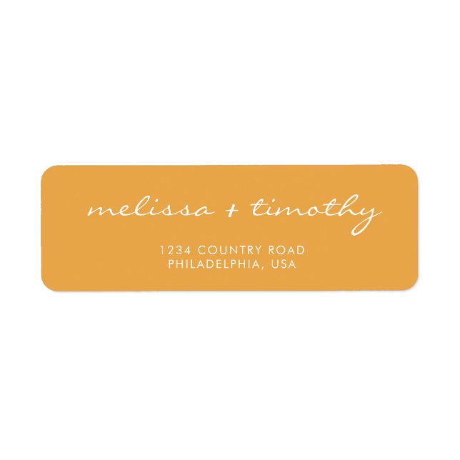Simple Minimalist Mustard Yellow Wedding Address (Front)