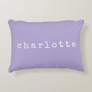 Simple Minimalist Name Design in Lavender Custom Decorative Cushion