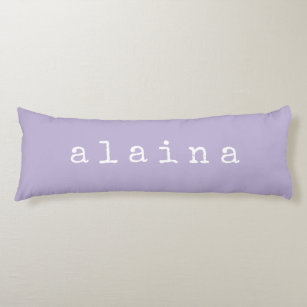 Simple Minimalist Name Design in Lilac Pastel Body Cushion