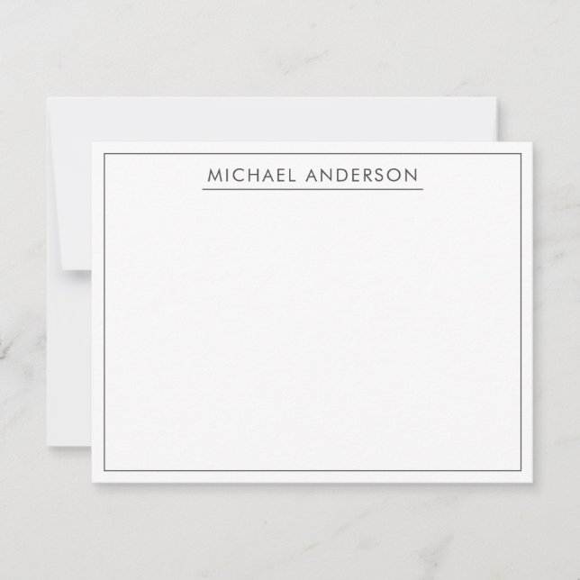Simple Minimalist Name With Frame Card (Front)