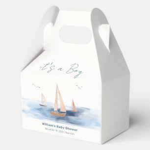 Simple Minimalist Nautical Sailboat Baby Shower Favour Box