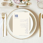 Simple Minimalist Navy Blue Modern Wedding Menu<br><div class="desc">Elevate your wedding feast with our Simple Minimalist Navy Blue Modern Wedding Menu. Featuring a stylish navy blue design,  this chic menu adds a touch of sophistication to your celebration. Order now to showcase your delectable offerings in a modern and elegant way,  making your special day even more memorable.</div>