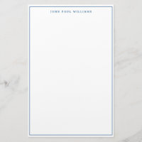 Simple Minimalist Navy Blue Thin Border Frame