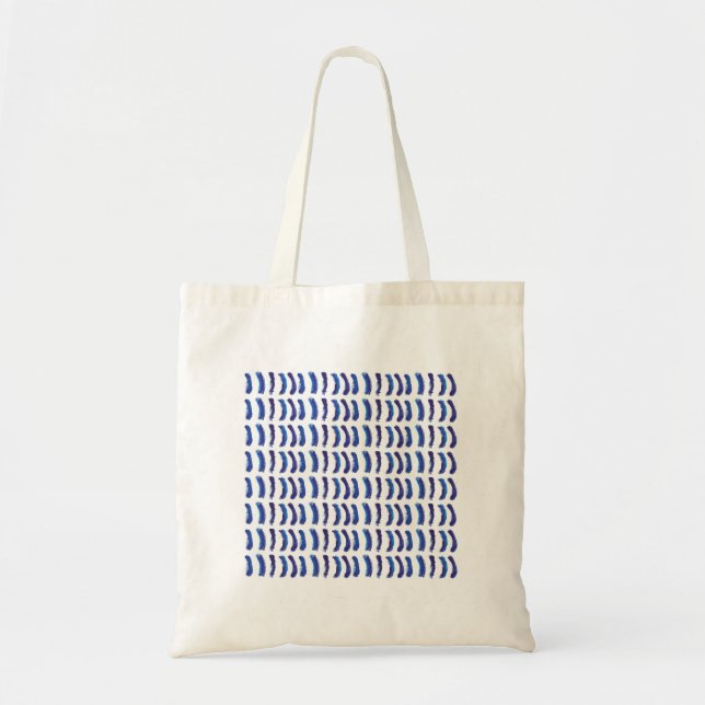 Simple Minimalist Oil Paint Blue Lines  Tote Bag (Front)