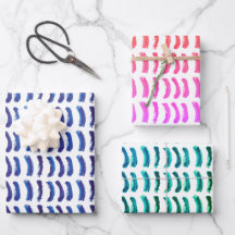 Simple Minimalist Oil Paint Blue Lines