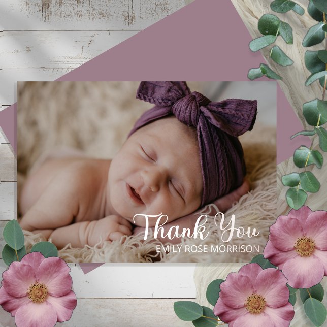 Simple Minimalist One Photo Baby Shower Thank You (Creator Uploaded)