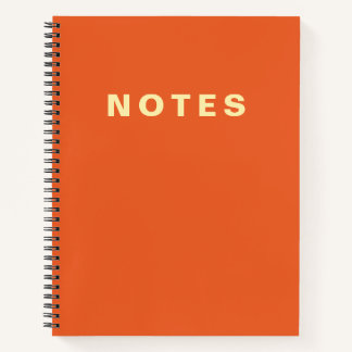 Simple Minimalist Orange Notebook