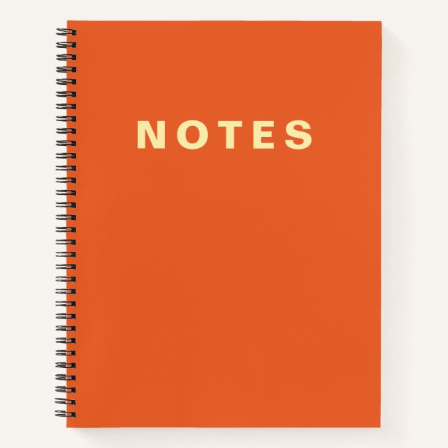 Simple Minimalist Orange Notebook (Front)
