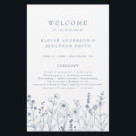 Simple Minimalist Periwinkle boho Wedding Program<br><div class="desc">Simple Minimalist Elegant Dusty Blue Periwinkle Modern Wedding program with wildflowers. Please find more matching designs and variations from my store. And feel free to contact me for further customisation or matching items.</div>