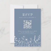 Simple Minimalist Periwinkle Wildflower QR Code