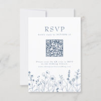 Simple Minimalist Periwinkle Wildflower QR Code