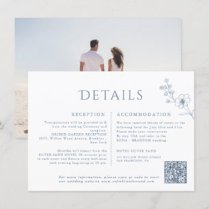 Simple Minimalist Periwinkle Wildflower Wedding Enclosure Card