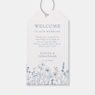 Simple Minimalist Periwinkle Wildflower Wedding Gift Tags