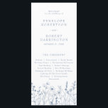 Simple Minimalist Periwinkle Wildflower Wedding Programme<br><div class="desc">Simple Minimalist Elegant Dusty Blue Periwinkle Modern Wedding program with wildflowers. Please find more matching designs and variations from my store. And feel free to contact me for further customisation or matching items.</div>