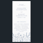 Simple Minimalist Periwinkle Wildflower Wedding Programme<br><div class="desc">Simple Minimalist Elegant Dusty Blue Periwinkle Modern Wedding program with wildflowers. Please find more matching designs and variations from my store. And feel free to contact me for further customisation or matching items.</div>