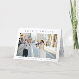 Simple Minimalist Periwinkle Wildflower Wedding Thank You Card