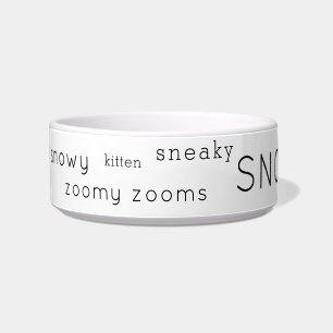 Simple Minimalist Personalised Pet Nicknames Bowl
