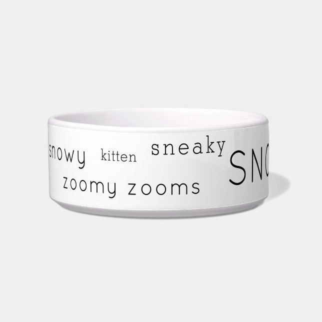 Simple Minimalist Personalised Pet Nicknames Bowl (Left)