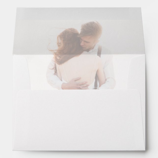 Simple Minimalist Photo 5x7 Wedding Invitation Envelope (Back (Bottom))