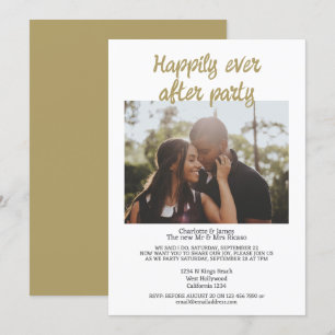 Simple minimalist photo after wedding party invitation