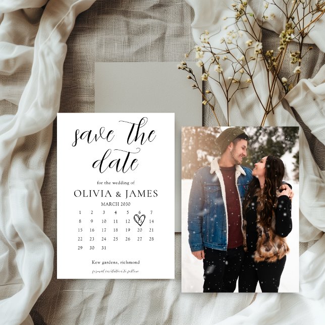 Simple Minimalist Photo Calendar  Save The Date (Creator Uploaded)