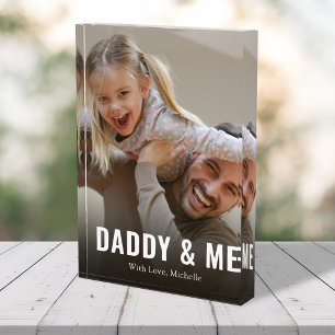 Simple Minimalist Photo Calligraphy Daddy and Me Block