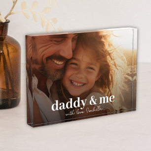 Simple Minimalist Photo Calligraphy Daddy and Me Block