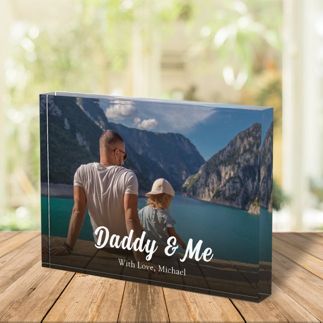 Simple Minimalist Photo Calligraphy Daddy and Me Block (Creator Uploaded)