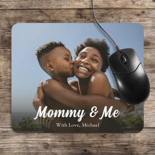 Simple Minimalist Photo Calligraphy Mummy and Me Mouse Mat