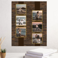 Simple Minimalist Photo Collage On Wood Grain Gold