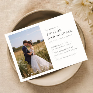 Simple Minimalist Photo Horizontal Wedding Invitation