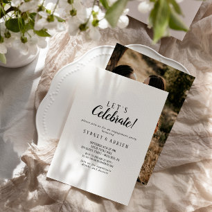 Simple Minimalist Photo Let's Celebrate Party Invitation