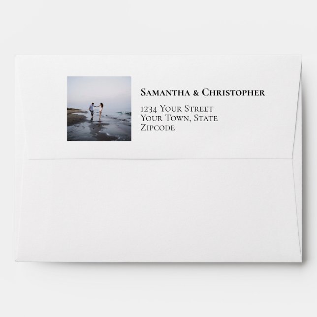Simple Minimalist Photo Modern Unique Wedding Envelope (Back (Top Flap))