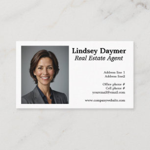 Simple Minimalist Photo Real Estate Business Card
