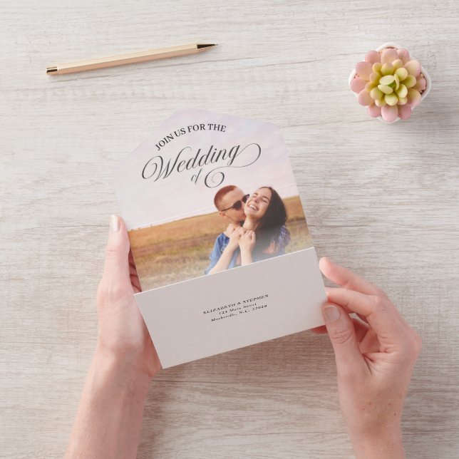Simple Minimalist Photo Wedding All In One Invitation (Video)