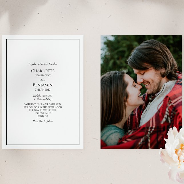 Simple Minimalist Photo Wedding Invitation (Creator Uploaded)