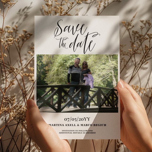 Simple Minimalist Photo Wedding  Save The Date (Creator Uploaded)