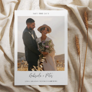 Simple Minimalist Photo Wedding Save The Date Invitation