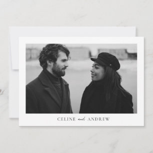 Simple Minimalist Photo Wedding Thank You Card