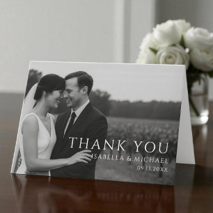 Simple Minimalist Photo Wedding Thank You Card