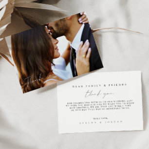 Simple Minimalist Photo Wedding Thank You Card