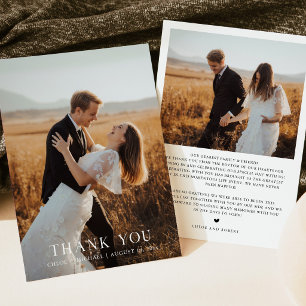Simple Minimalist Photo Wedding Thank You Card