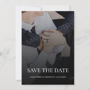 Simple Minimalist Photo with QR Code Wedding Save The Date