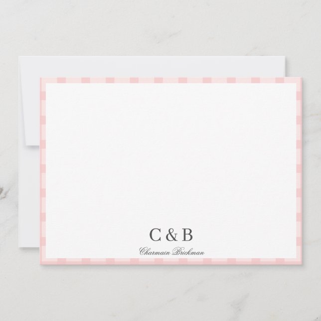 Simple Minimalist Pink Stripes Card (Front)