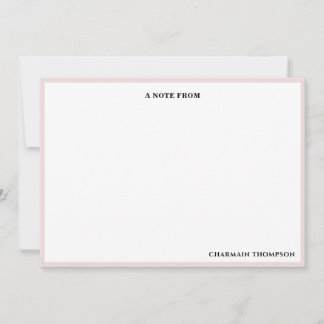 Simple Minimalist Pink White  Card