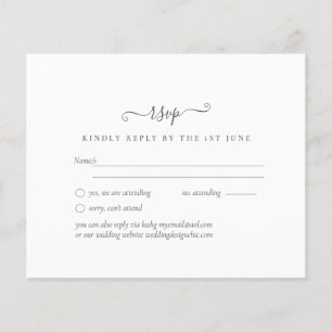 Simple Minimalist Plain White RSVP Wedding