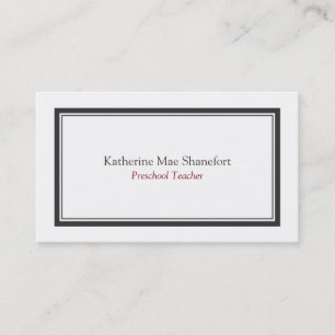 Simple Minimalist Professional Black White Border Business Card