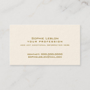 Simple Minimalist Professional Signature Cream Calling Card