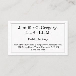 Simple & Minimalist Public Notary Business Card